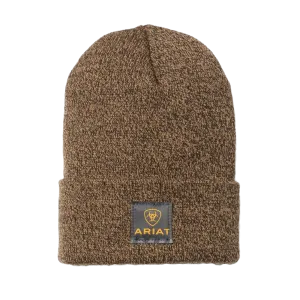 Ariat® Men's Rebar Dark Brown & Sandstone Watch Cap Beanie 10032966