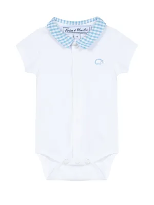 Bodysuit - White with gingham collar