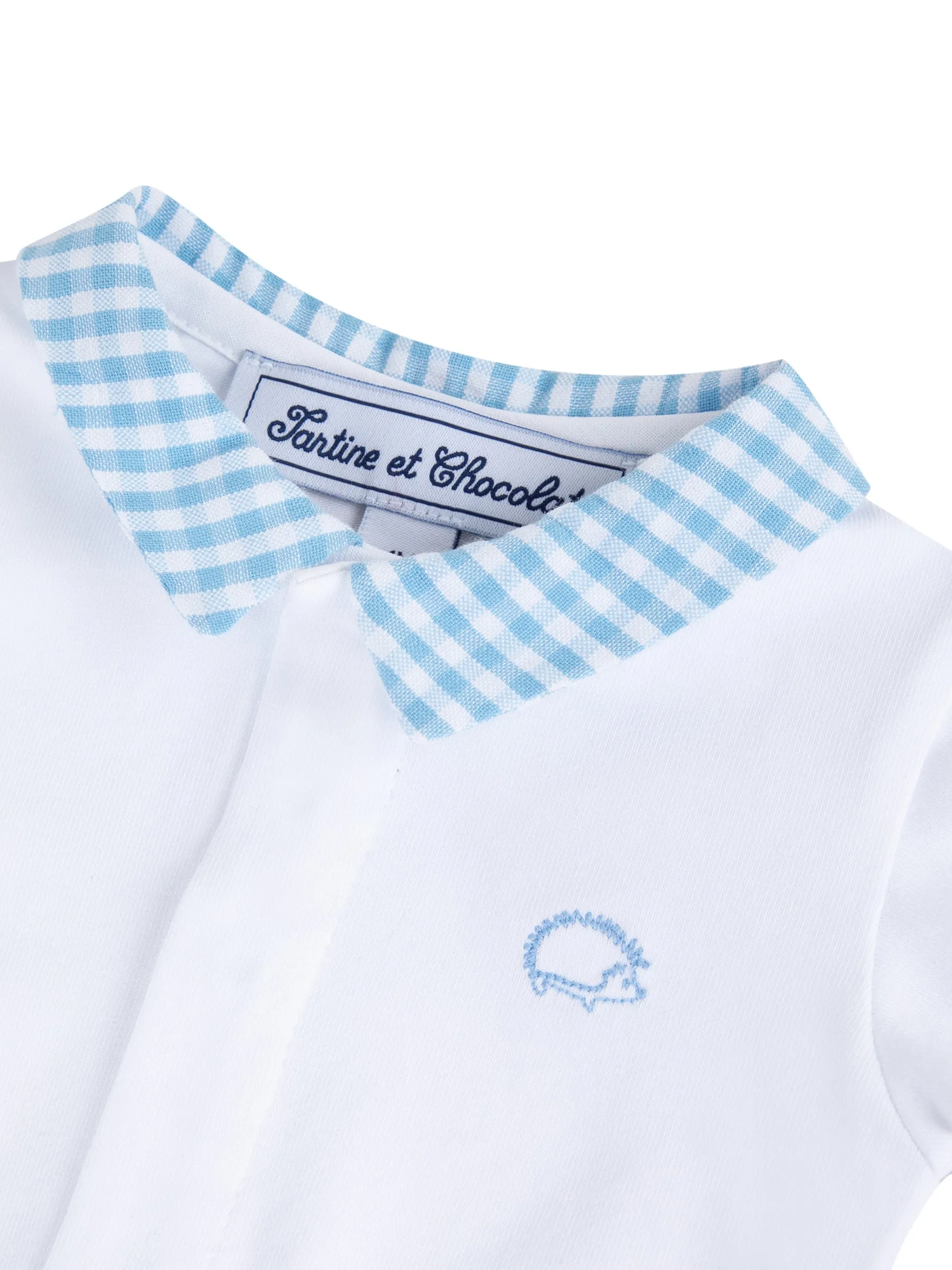 Bodysuit - White with gingham collar
