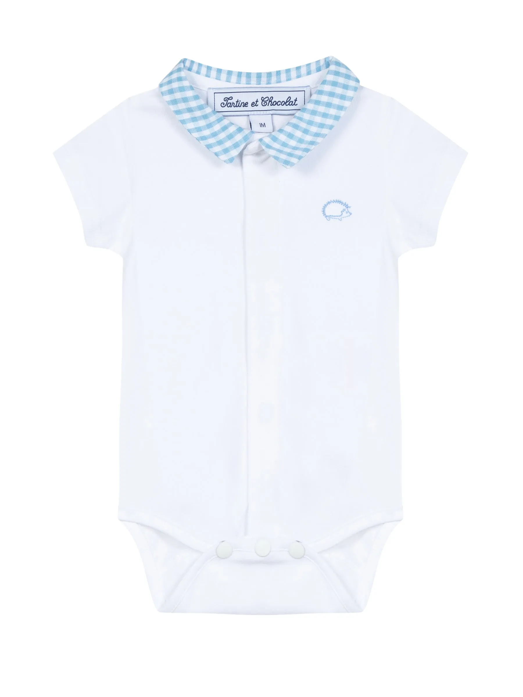 Bodysuit - White with gingham collar