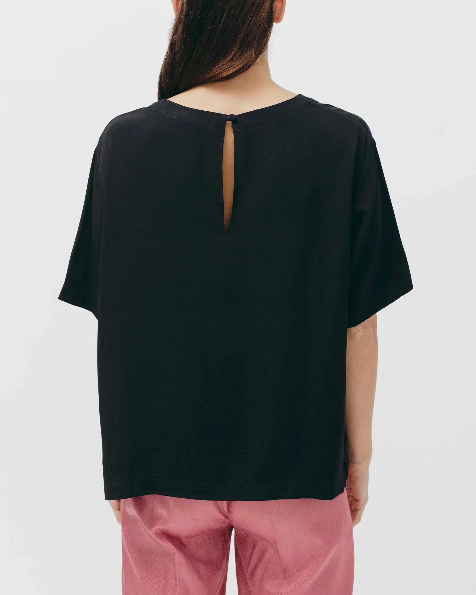 Crepe Rayon S/S Shirt - Black