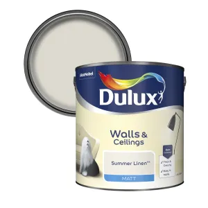 Dulux Matt Emulsion Paint For Walls And Ceilings - Summer Linen 2.5L