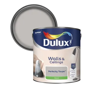 Dulux Silk Emulsion Paint For Walls And Ceilings - Perfectly Taupe 2.5L