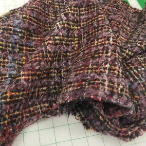 European Deadstock Couture Wool Blend Boucle Tweed Woven- by the yard