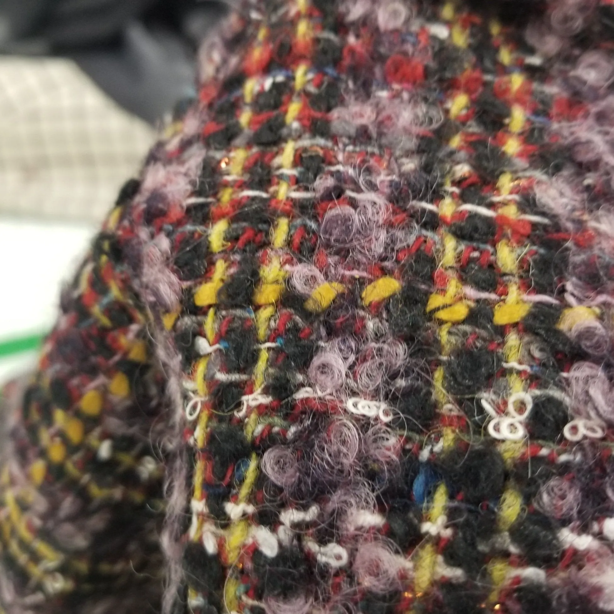 European Deadstock Couture Wool Blend Boucle Tweed Woven- by the yard