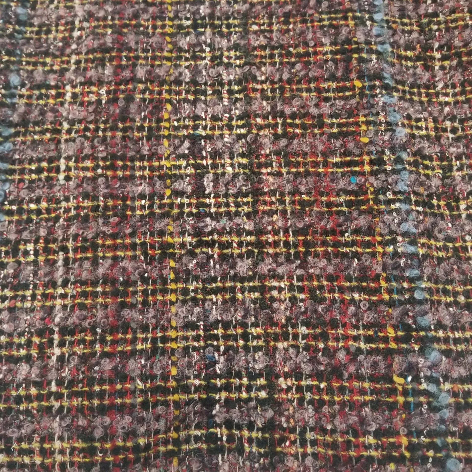 European Deadstock Couture Wool Blend Boucle Tweed Woven- by the yard