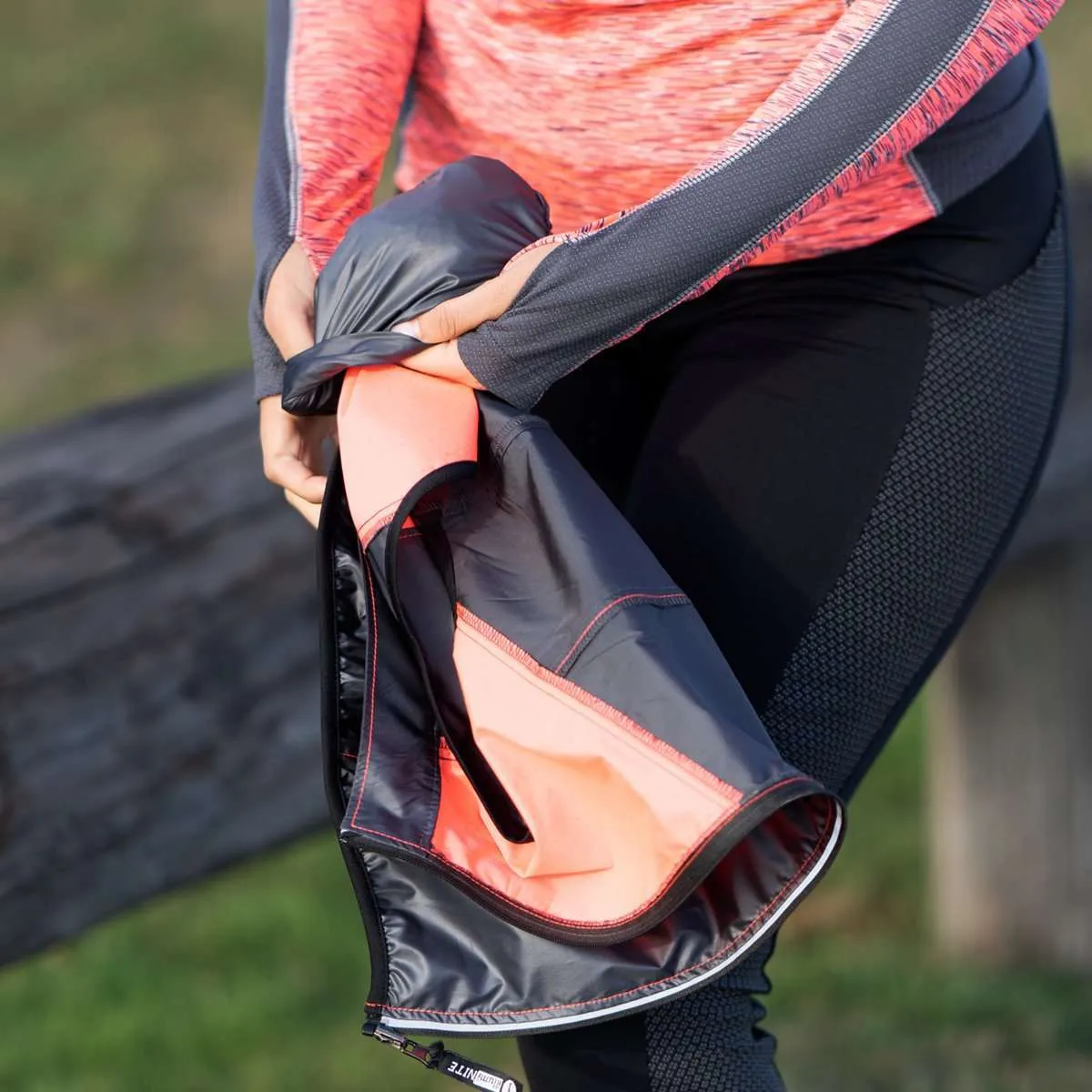 FINAL SALE: Venture Packable Women's Reflective Vest in Graphite / Coral Glo