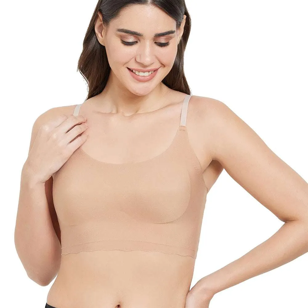 Gococi Padded Non-Wired Full Coverage Seamless T-Shirt Bra - Beige