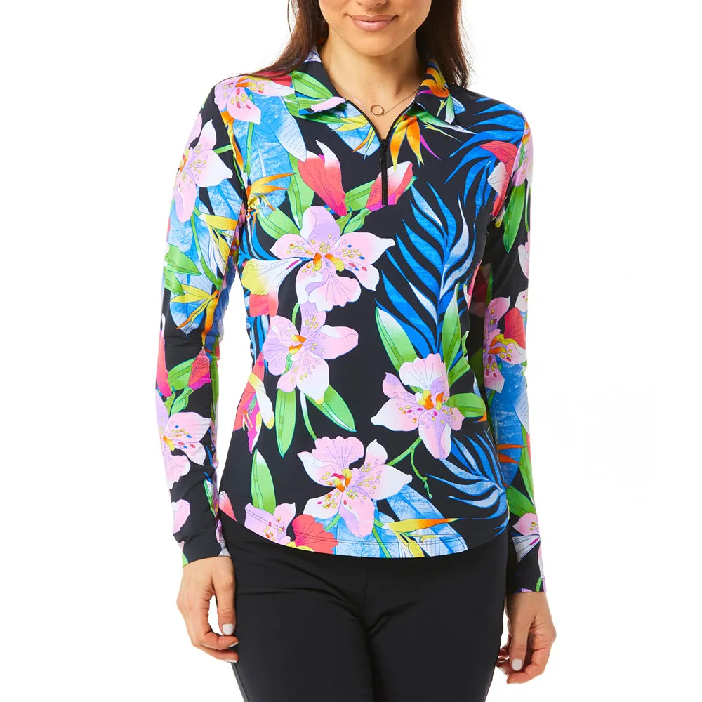 IBKUL Long Sleeve Crew Inner Arm Mesh Panels Golf Polo 2020 Women