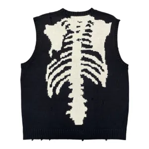 Kapital 5G Cotton Knit Bone Vest Black Pre-Owned
