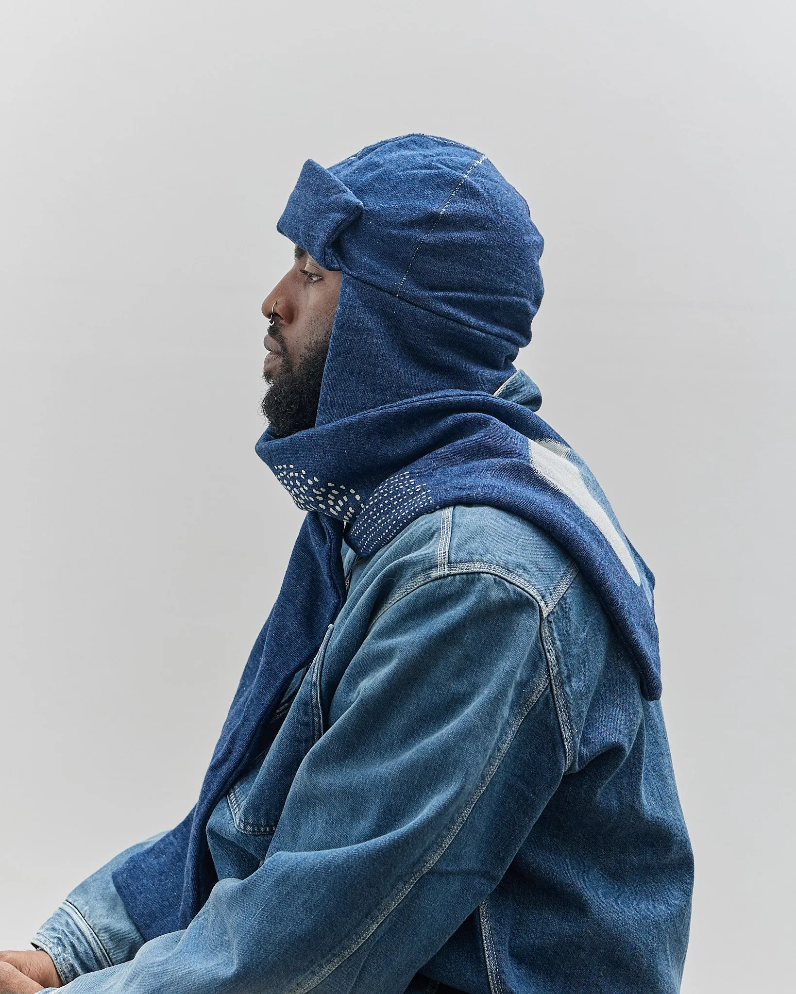 Kapital Ing Swt Knit Nora Gale Cap, Indigo