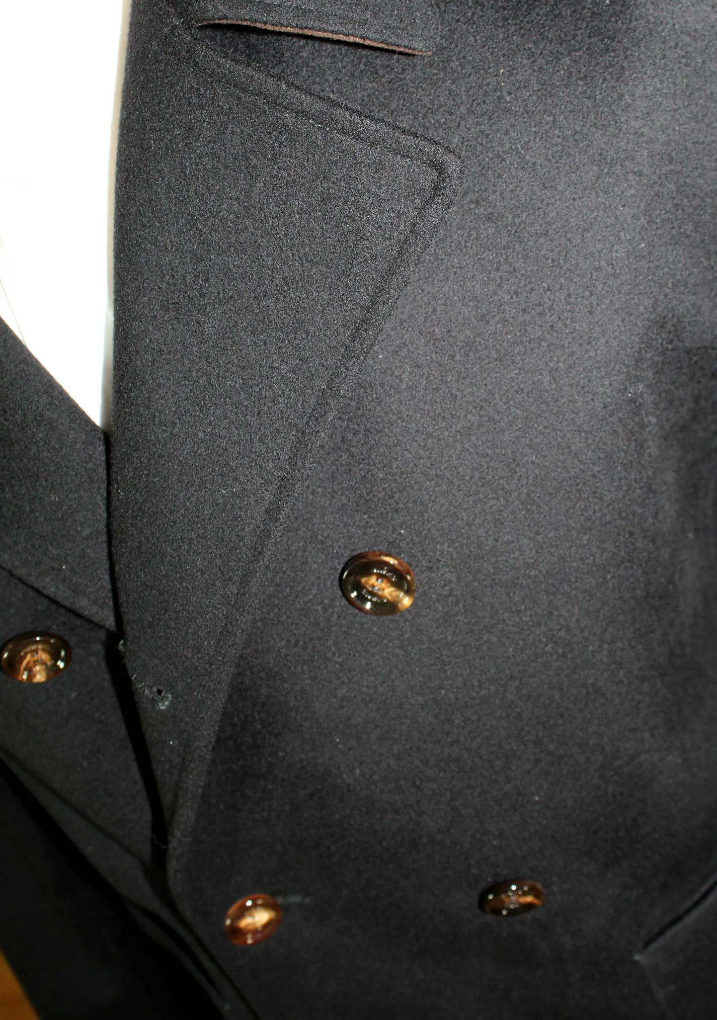 Kired Kiton Wool Peacoat Black Men Coat EU 50 / M