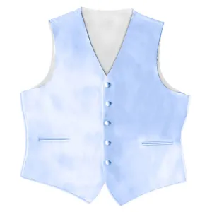 Light Blue Satin Full Back Tuxedo Vest