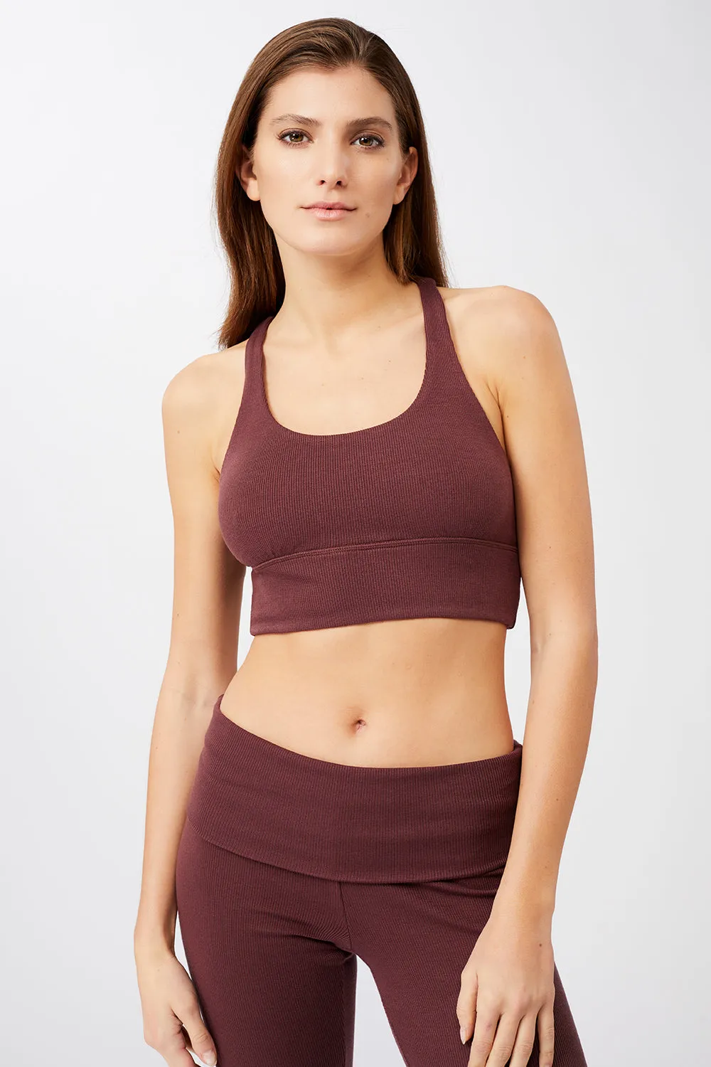 New Ripped Studio Bra   Ribbed Rolldown Ruby