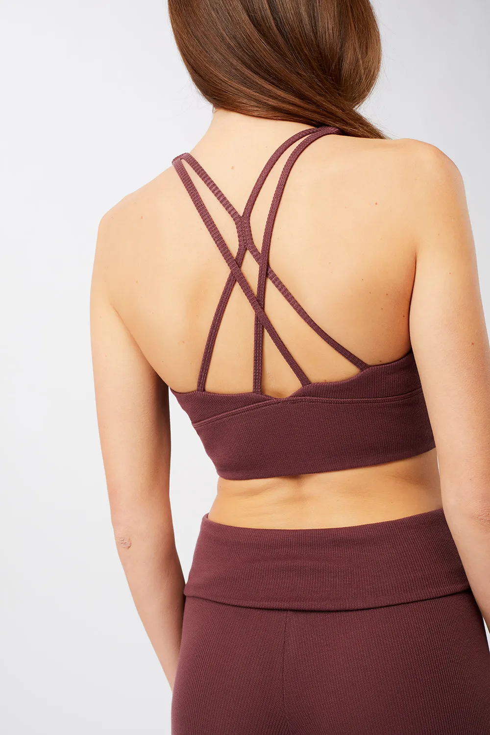 New Ripped Studio Bra   Ribbed Rolldown Ruby