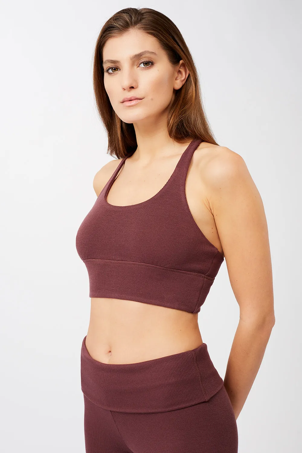 New Ripped Studio Bra   Ribbed Rolldown Ruby