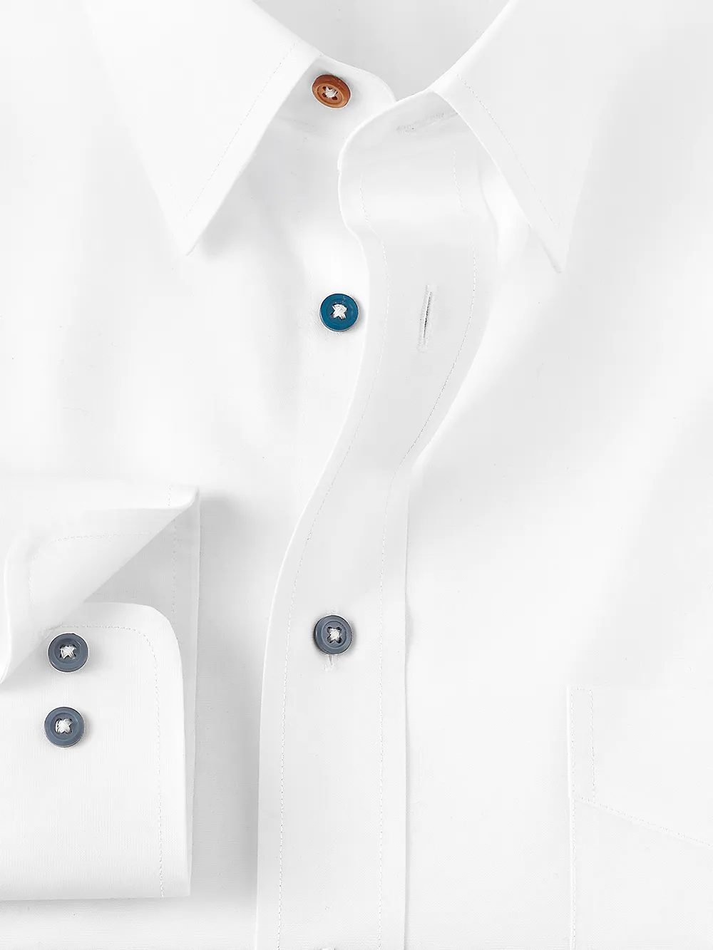 Non-Iron Cotton Solid Dress Shirt - White
