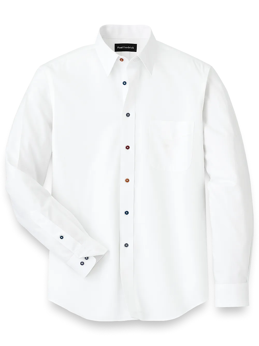 Non-Iron Cotton Solid Dress Shirt - White