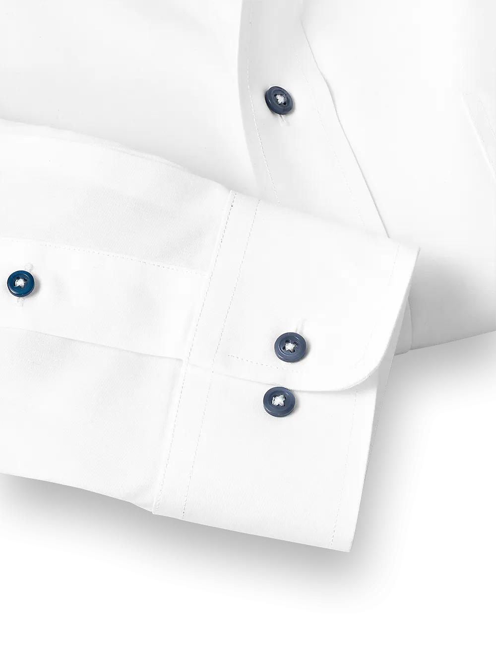 Non-Iron Cotton Solid Dress Shirt - White