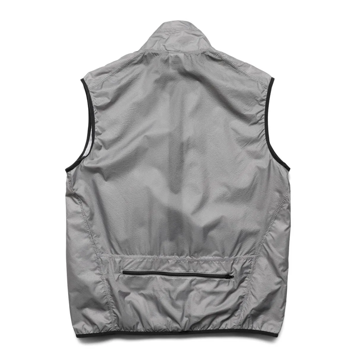 PACKABLE TRANSPARENT GRID NYLON FULL ZIP VEST