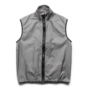 PACKABLE TRANSPARENT GRID NYLON FULL ZIP VEST
