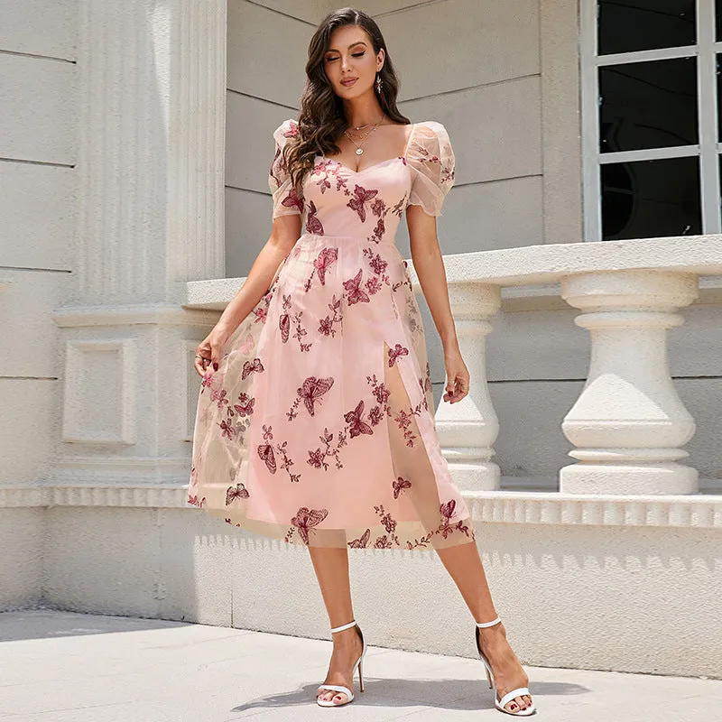 Puffed Sleeve Butterfly dresses for women
