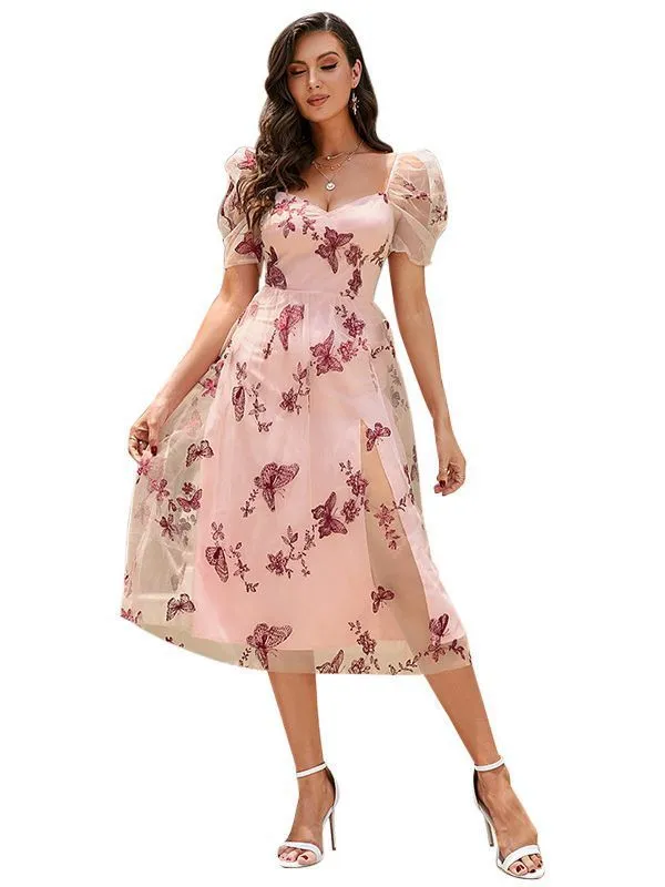 Puffed Sleeve Butterfly dresses for women
