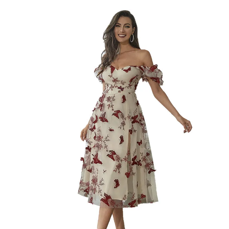 Puffed Sleeve Butterfly dresses for women