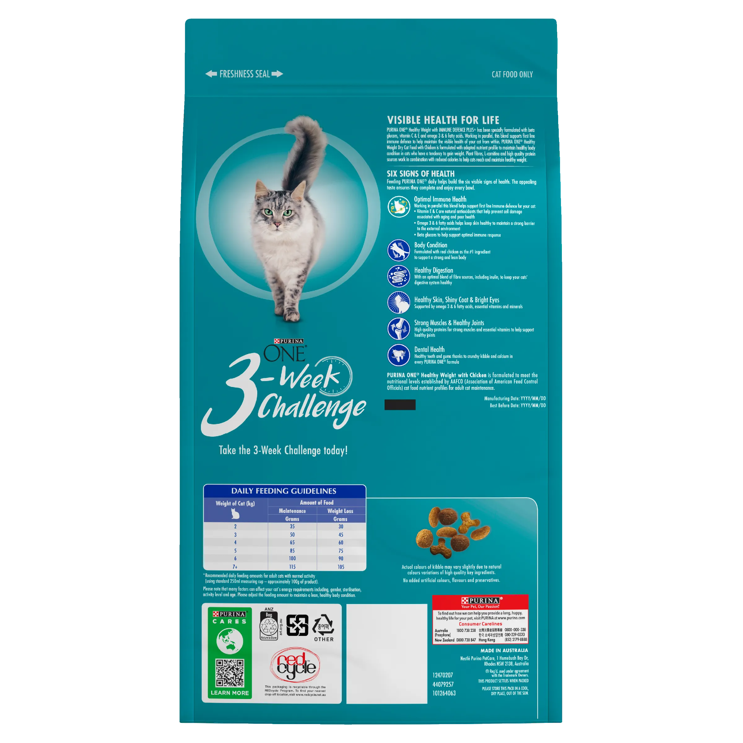 Purina ONE Healthy Weight With Chicken Adult Dry Cat Food 1.4kg