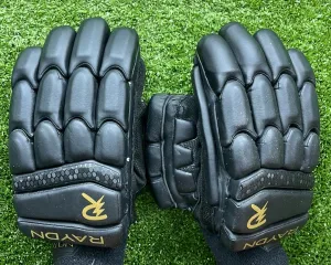 Raydn Players Pro Youth Cricket Batting Gloves (With Pittard) White / Navy Blue / Black