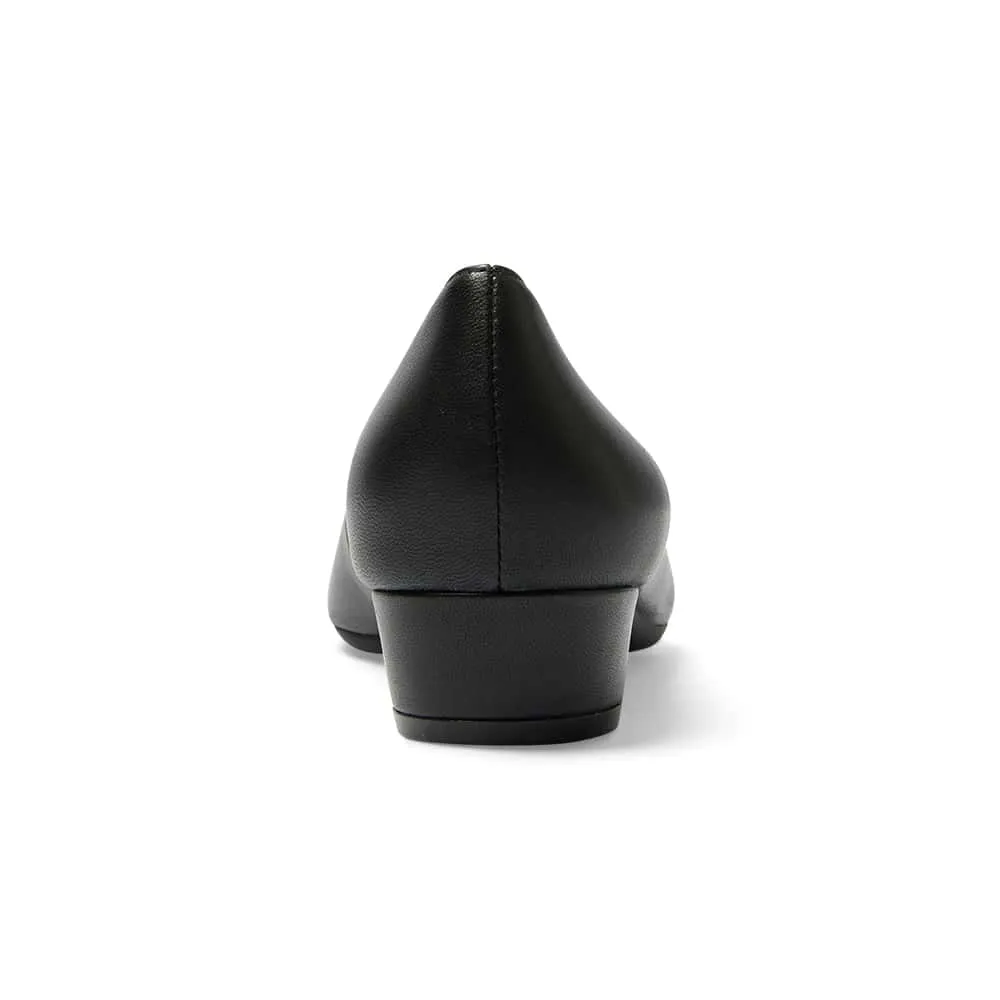 Reagan Heel in Black Leather