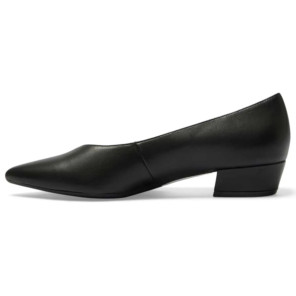 Reagan Heel in Black Leather
