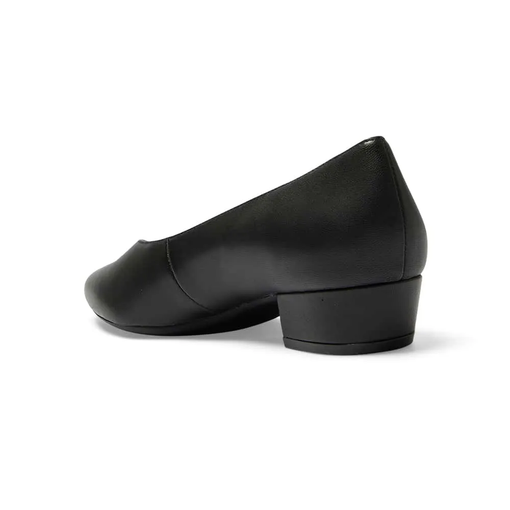 Reagan Heel in Black Leather