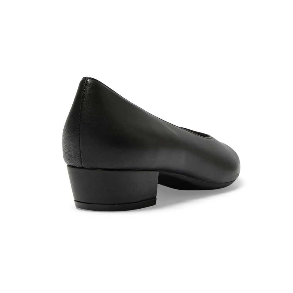 Reagan Heel in Black Leather