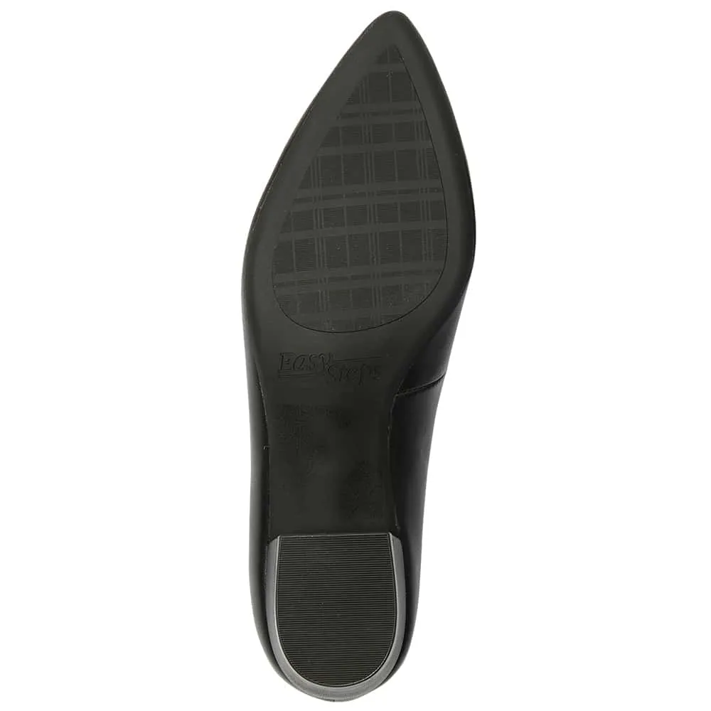 Reagan Heel in Black Leather