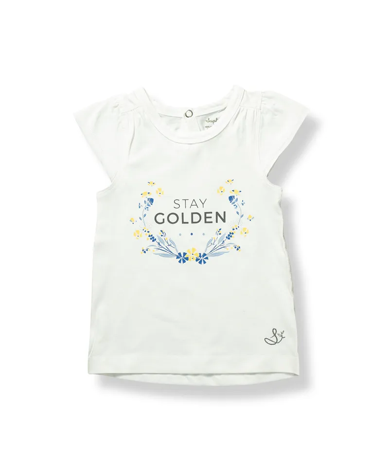 Sapling Child Organic Stay Golden Flutter Sleeve Tee