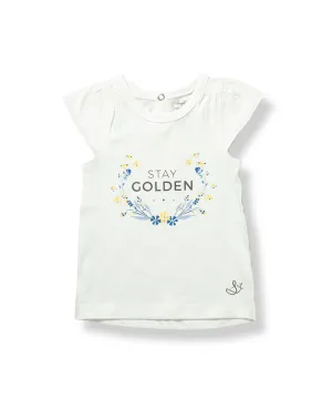 Sapling Child Organic Stay Golden Flutter Sleeve Tee