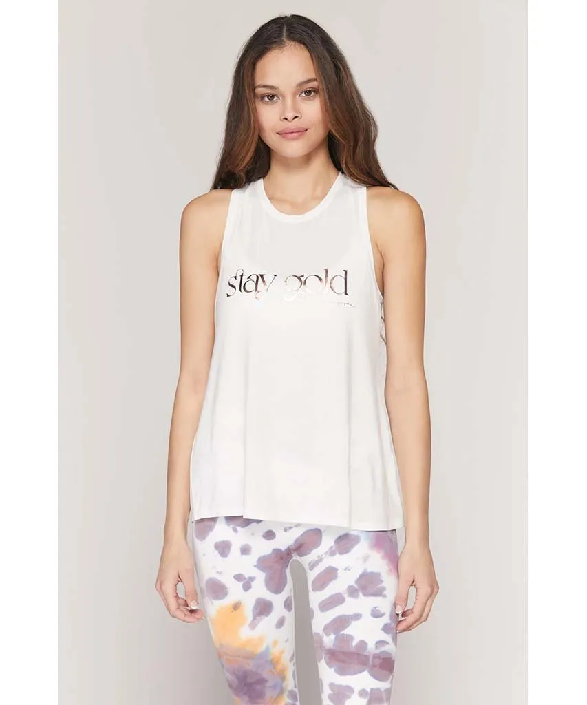 Stay Gold Tie Back Tank