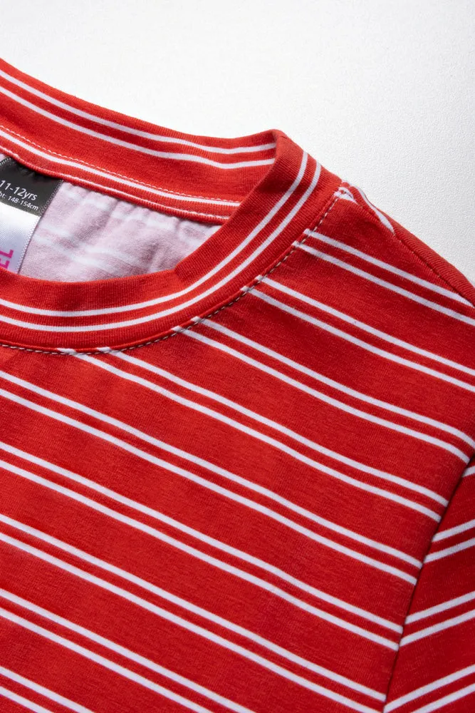 Stripe Bodycon Dress Red