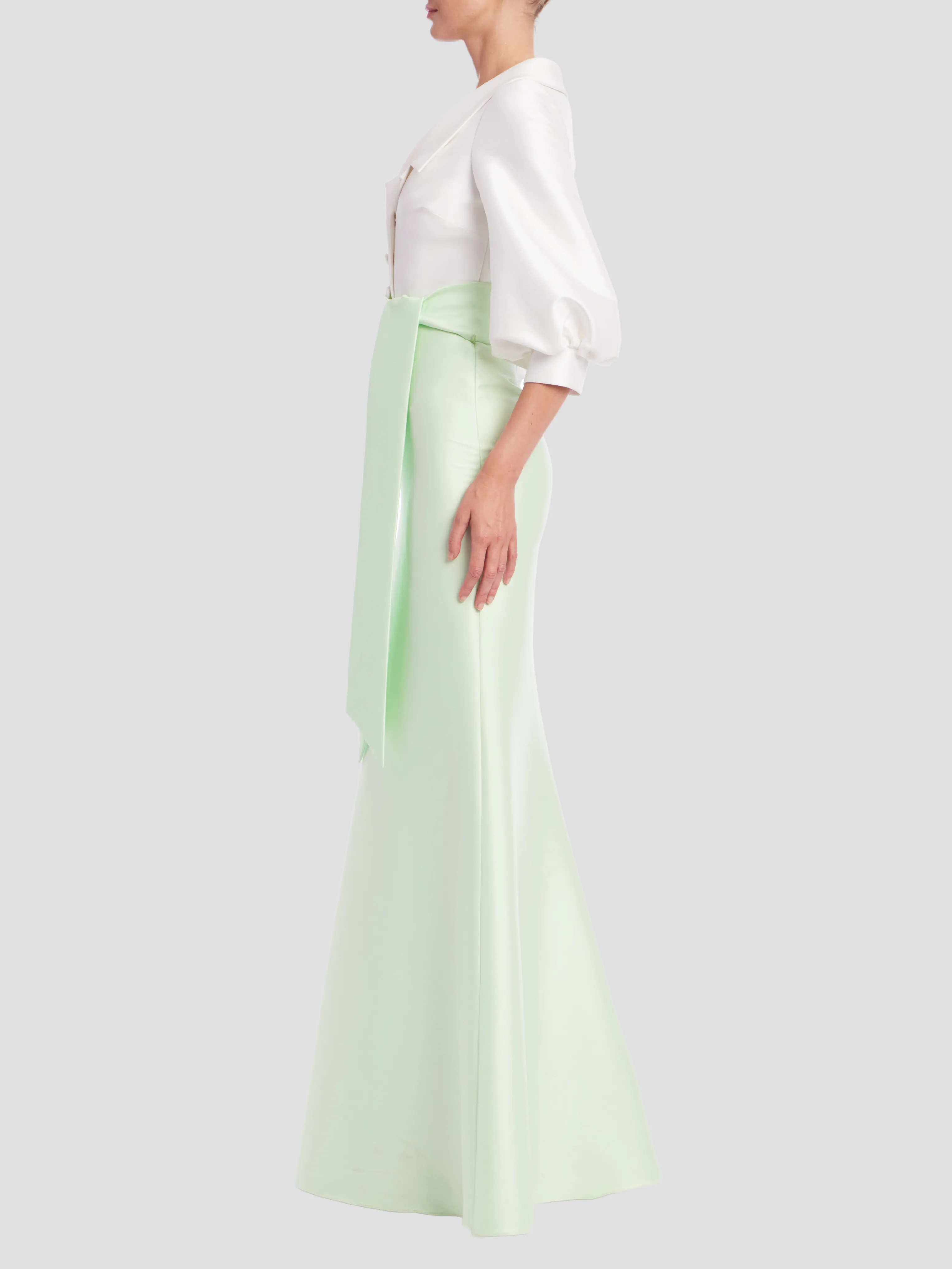 Two Tone Shirt Dress in Green