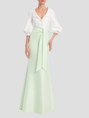 Two Tone Shirt Dress in Green