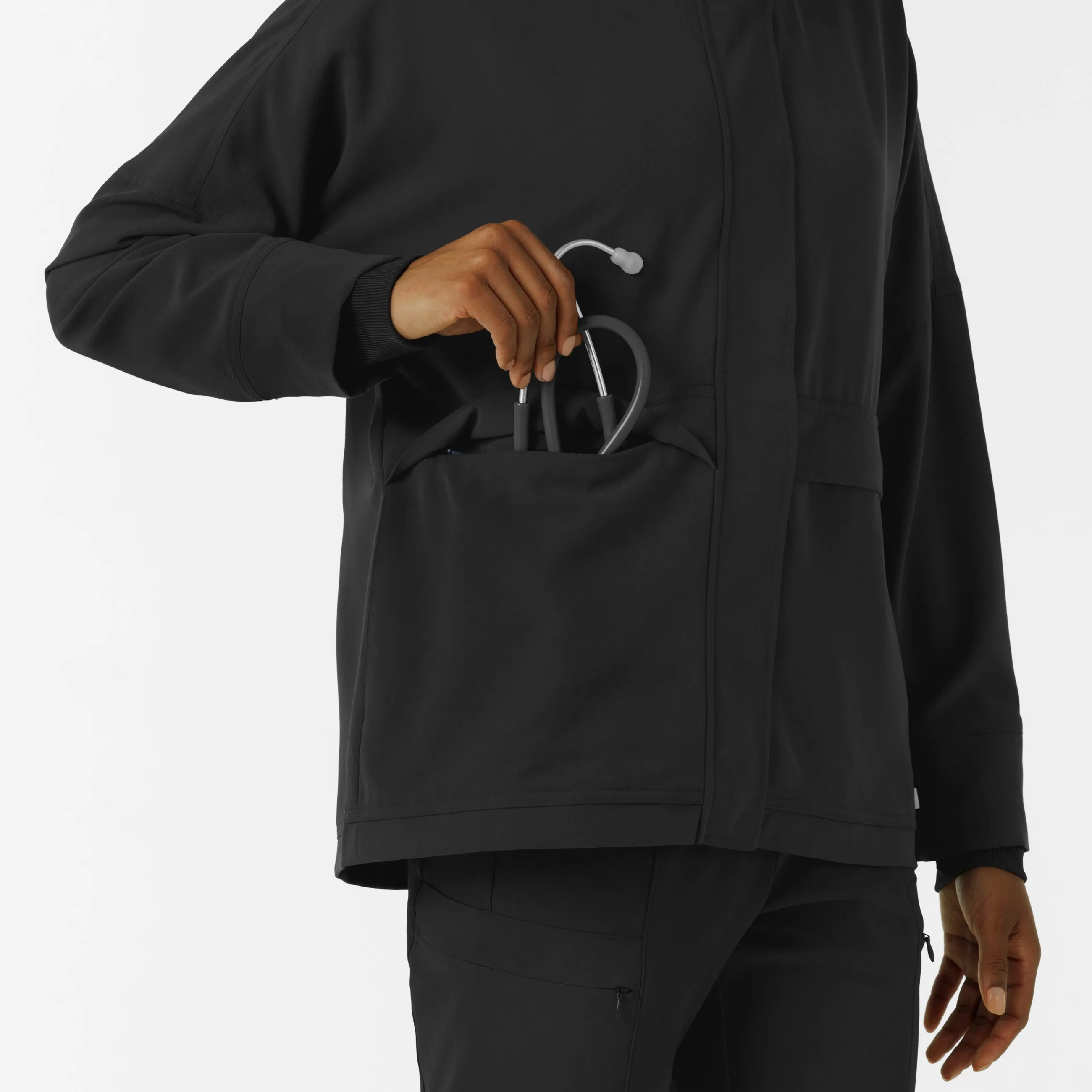 Women's Germs Happen Packable Scrub Jacket - Black