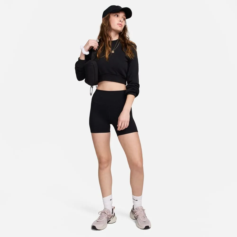 Womens One High-Waisted 5 Inch Biker Shorts - Black