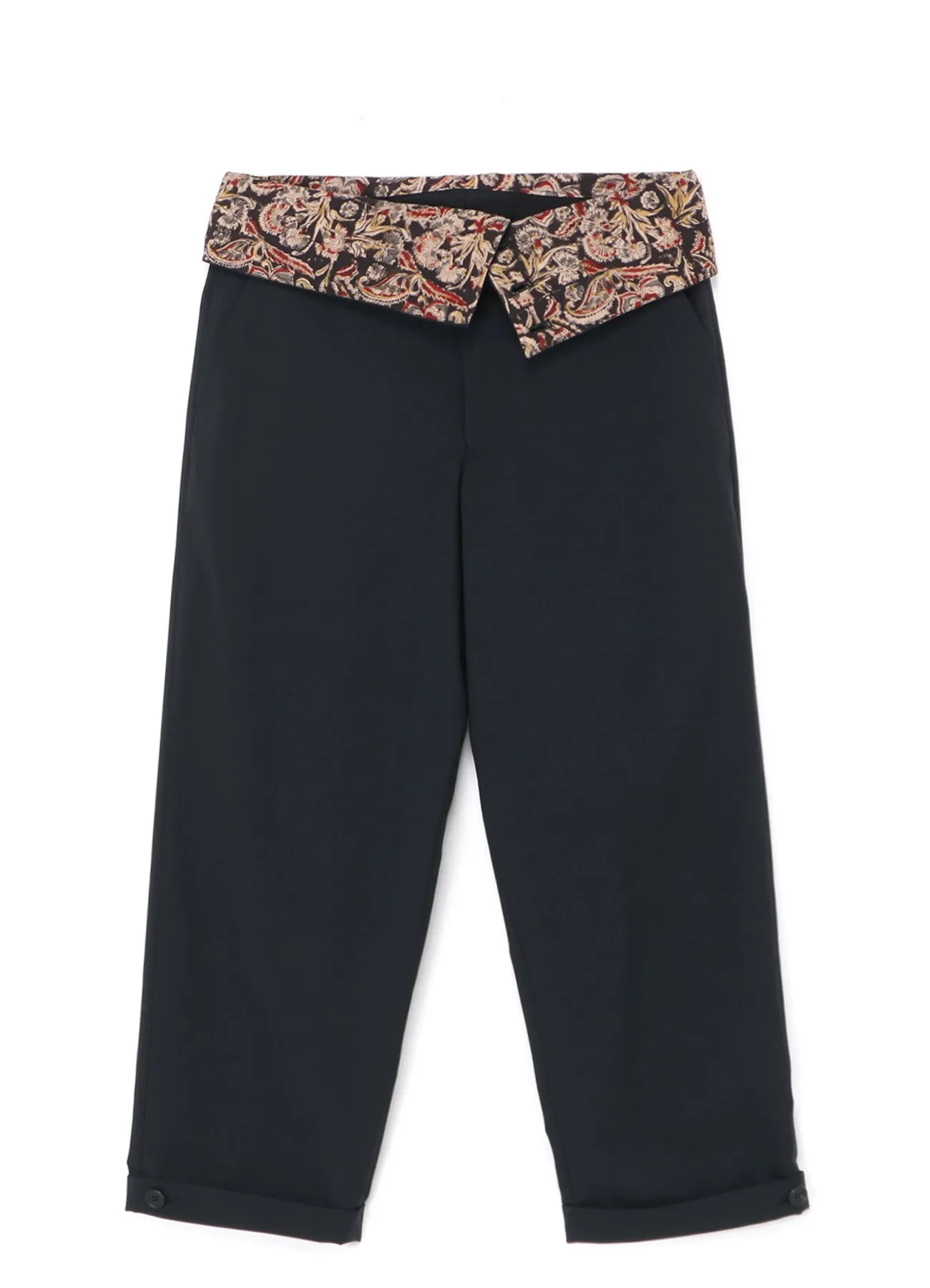 WOOL/POLYESTER TROPICAL CLOTH   INDIAN BLOCK PAISLEY PRINT THAI-STYLE PANTS